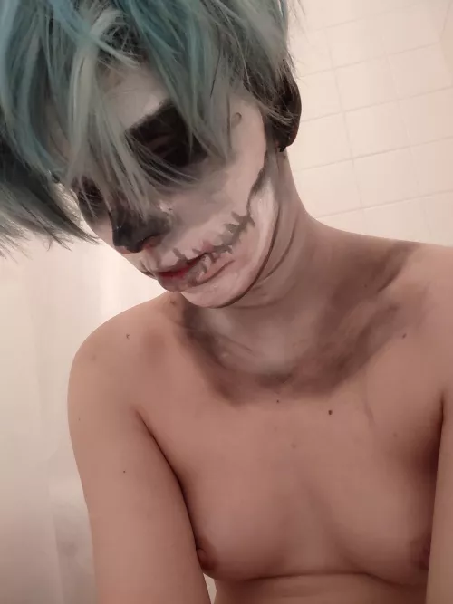 taking a bath after some trick or treat. who wants to join this spooky skelly boy?