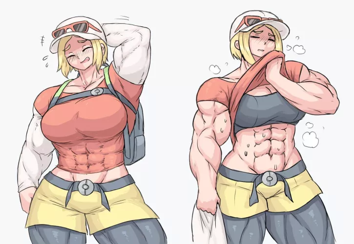 That one cute buff girl trainer from the new pokemon games... (@Sheepepp) [Pokémon]