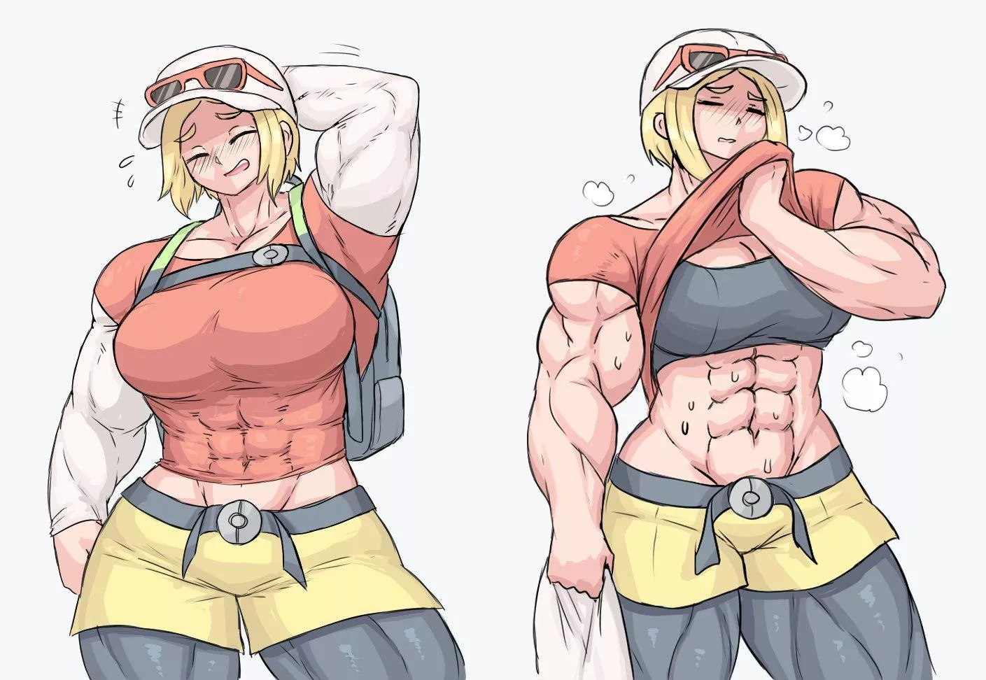 That one cute buff girl trainer from the new pokemon games... (@Sheepepp) [Pokémon]