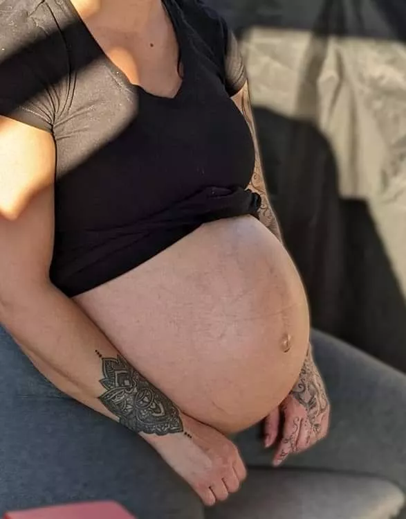 1 day before delivery. Massive boobs and belly! 🔥