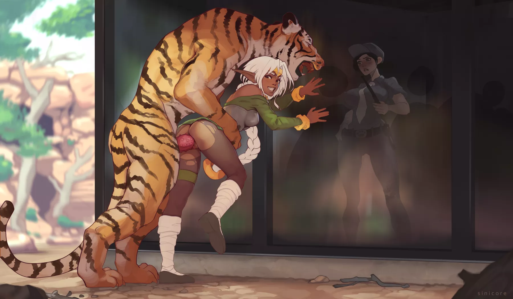 Aisha helping out at the zoo (Sinicore)