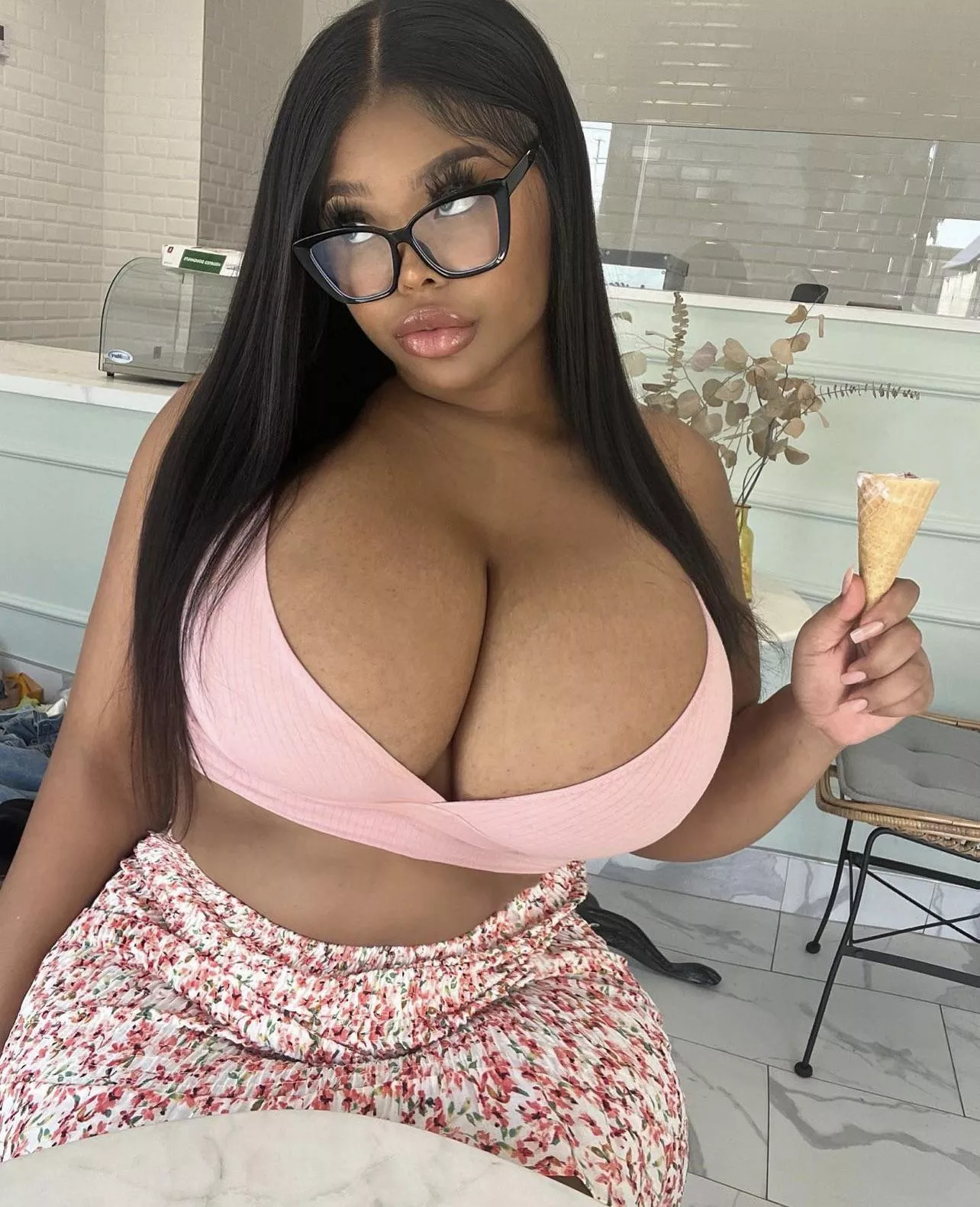 At an ice cream shop