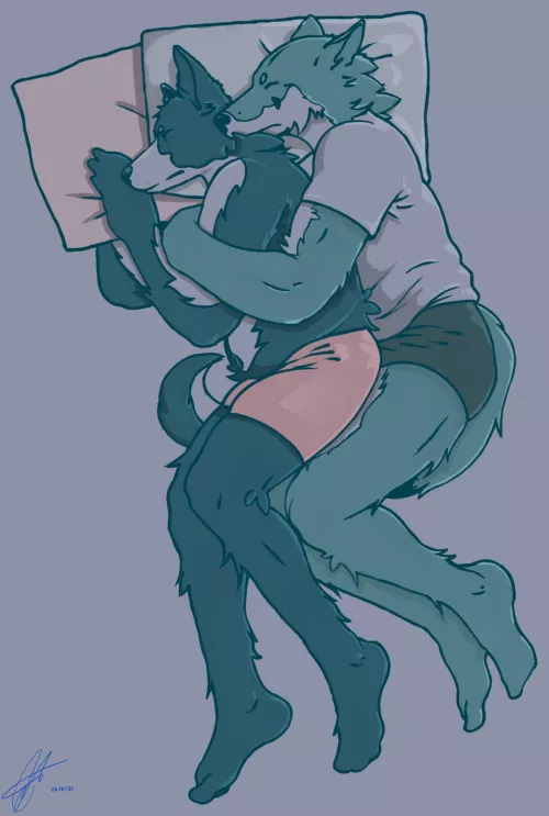 Evening cuddles. ( art by me )