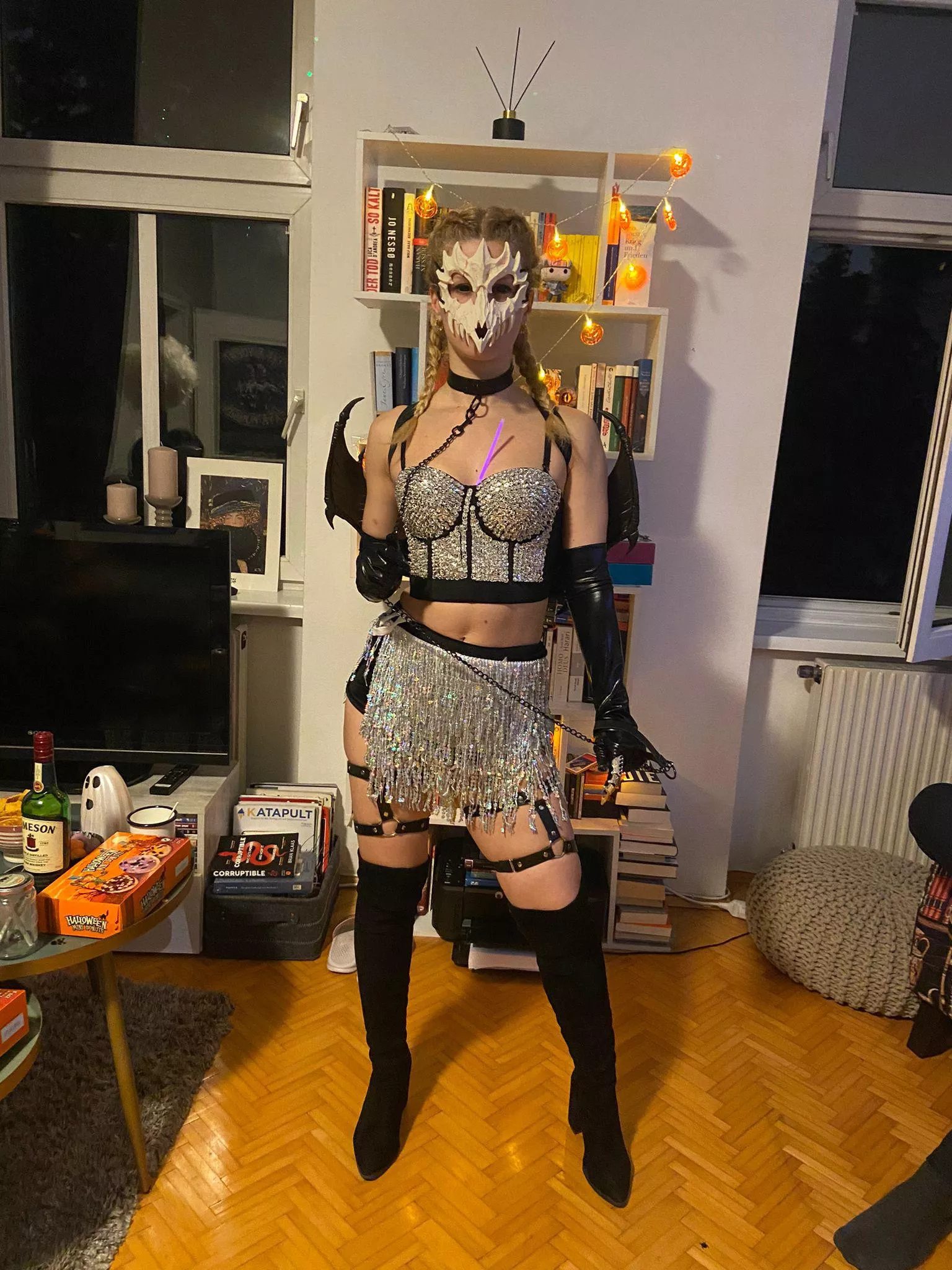 For Halloween, I decided to do a rave-demon costume!