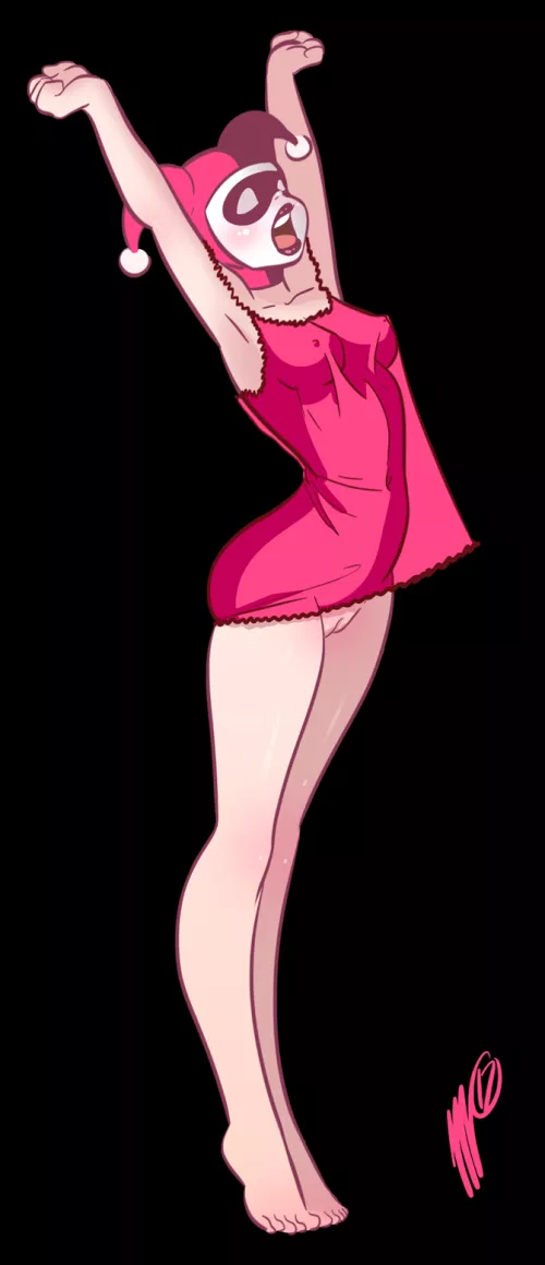 Harley in her lingerie and nothing else