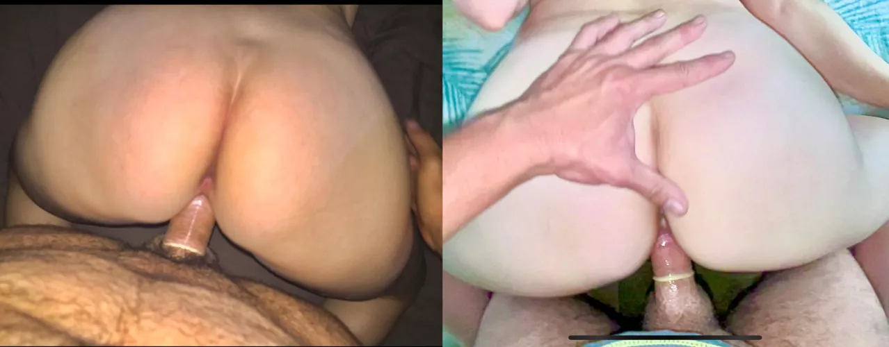 my bf (right) thinks he is the similar size as my ex (left), he agrees that I ask for an new opinion here, what do you think of his size?