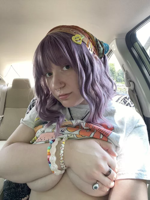 Purple hair and perfect tits