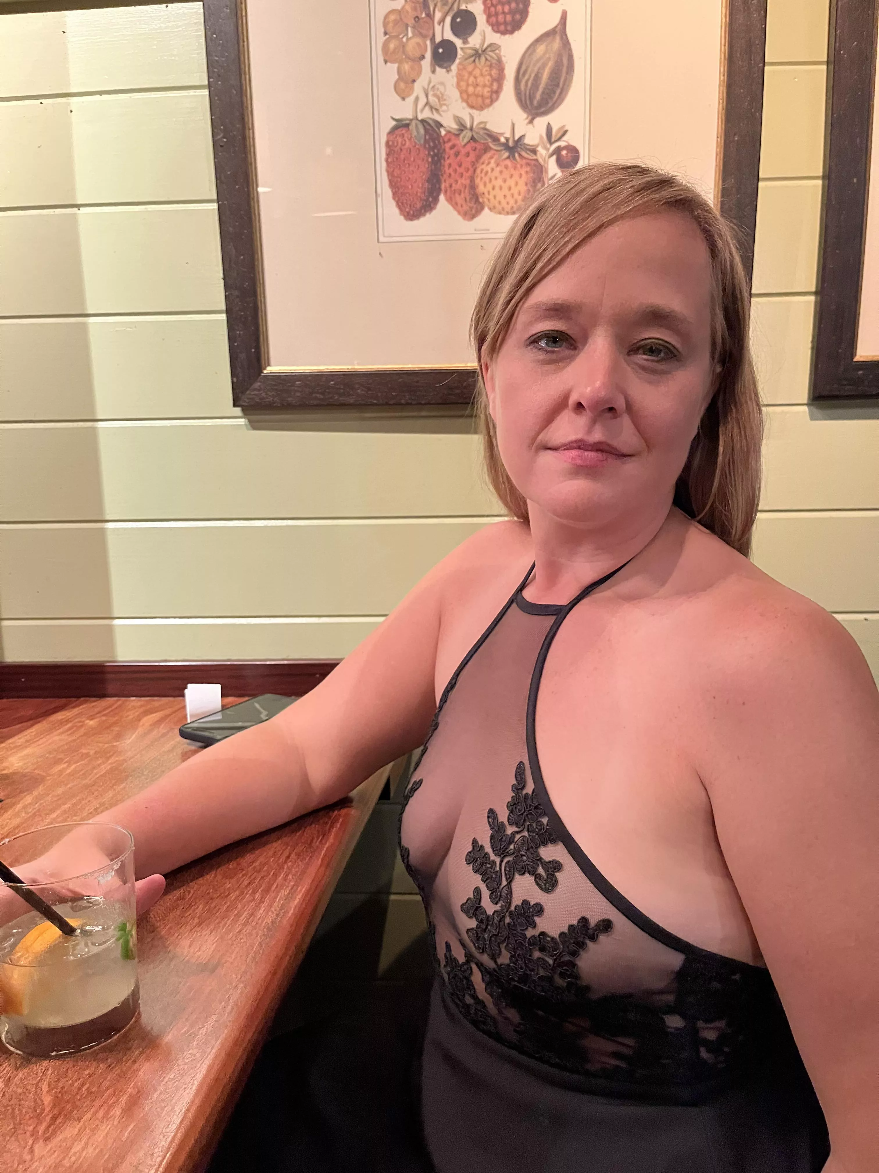 At the bar. Got a LOT of attention 😬😬