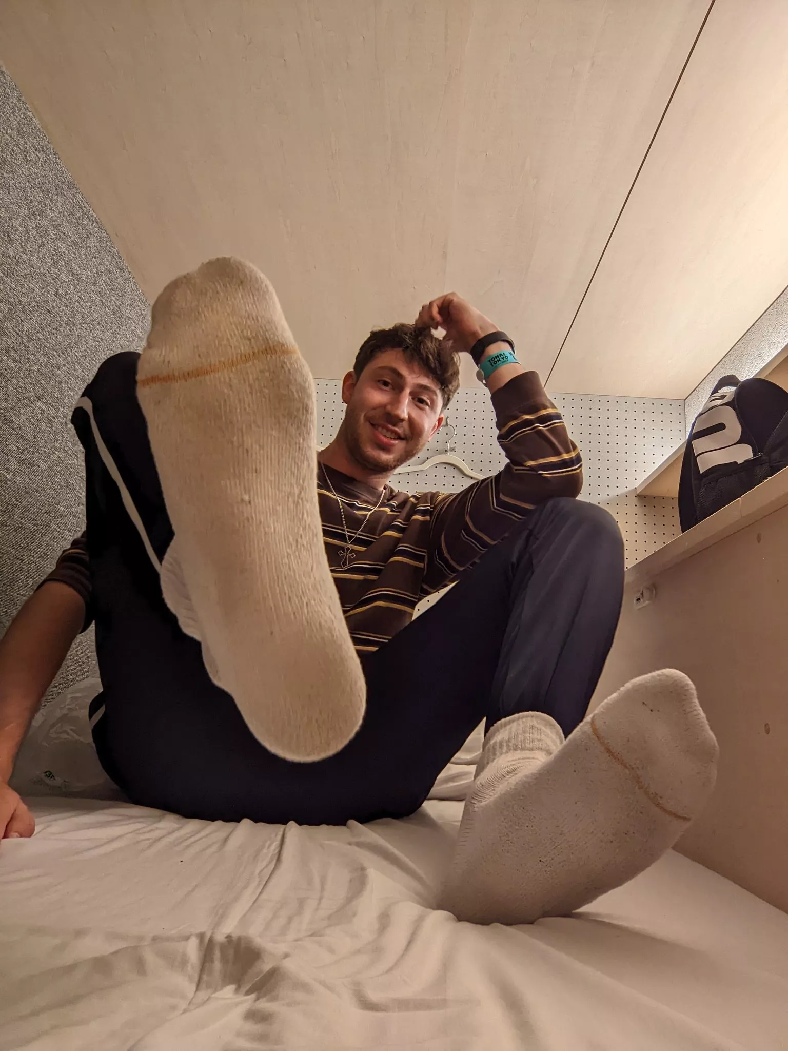 Dirty socks in my capsule hotel
