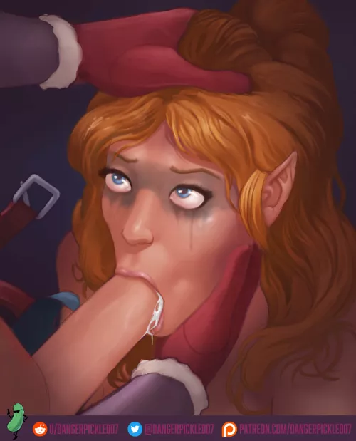 Elven Sub doing her daily duties