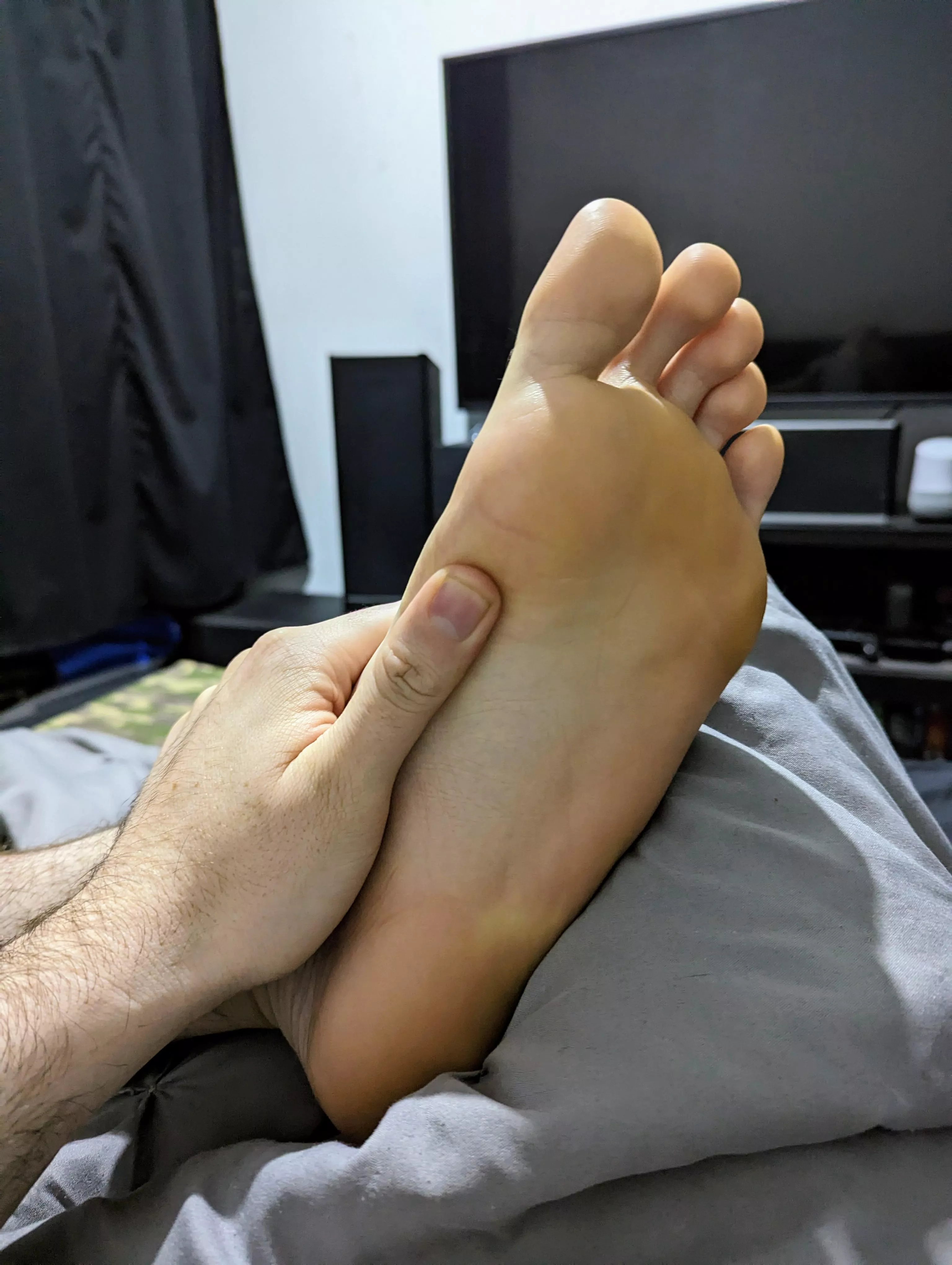 First thing we gotta do each morning is plant my soles on your face, what do you say?