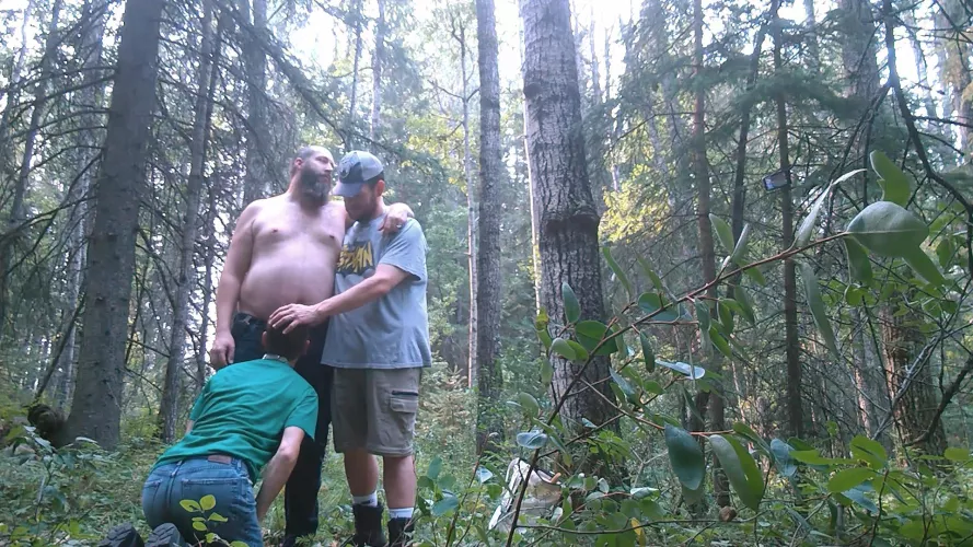Having some fun with my boys in the woods