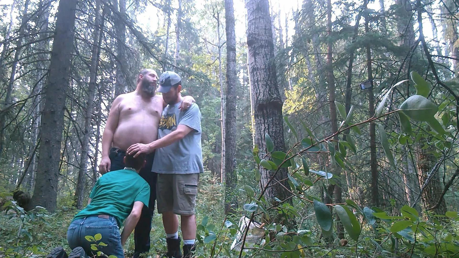Having some fun with my boys in the woods
