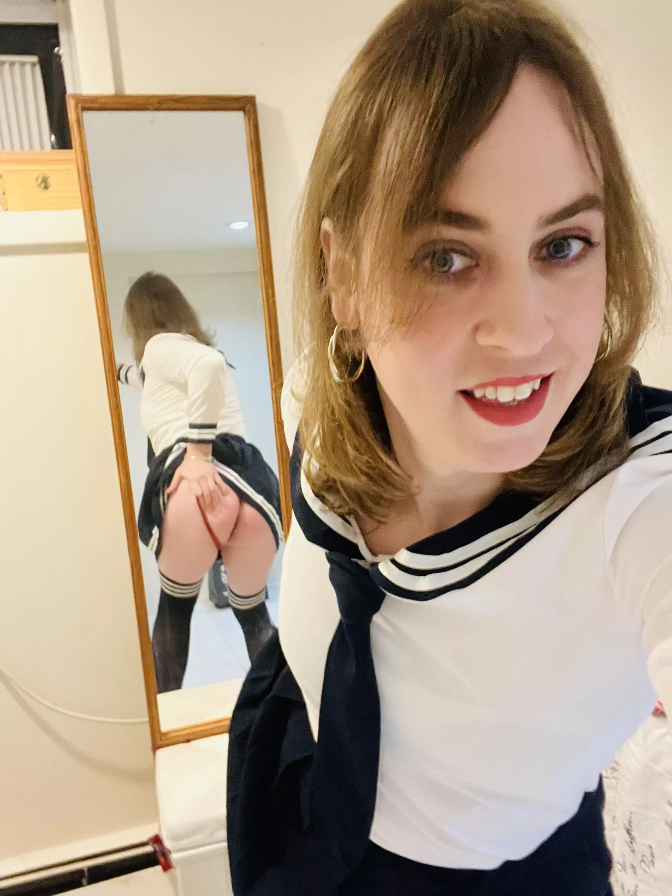How does my sexy schoolgirl costume look I’m 40yo girl