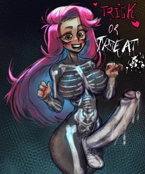 Skinny girl with huge cock (LordMoku)