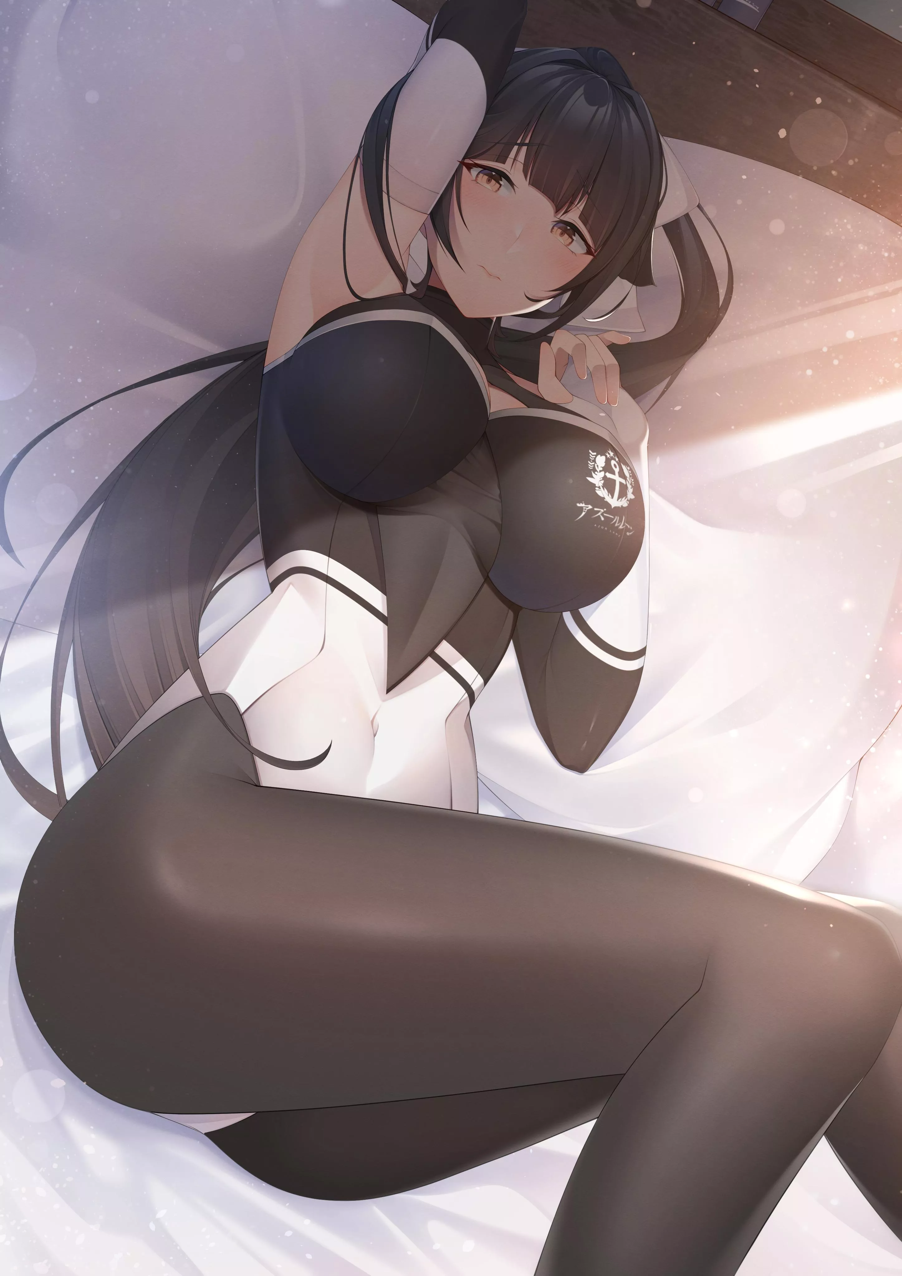 Takao Bodystocking In Bed (Chichikoucha) [Azur Lane]