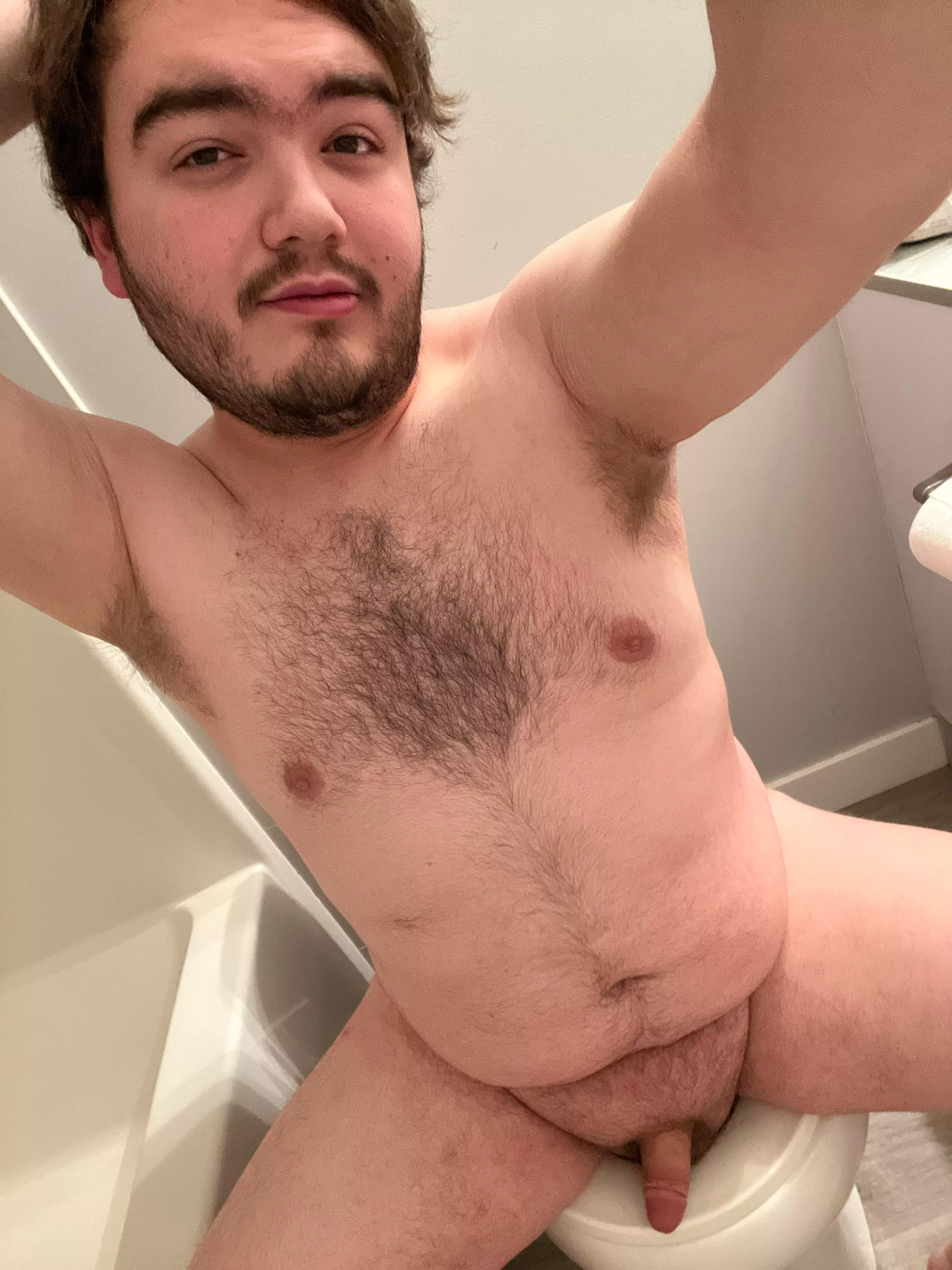 Can this cub get some help with his morning wood?