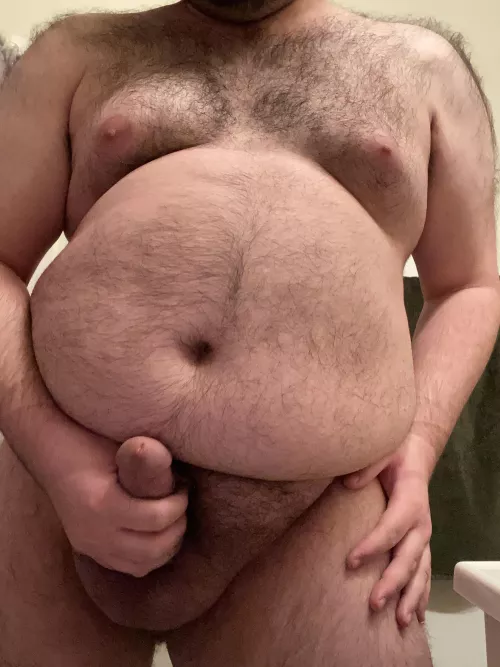 Can’t wait until your belly as big as mine from all the cum I’m going to fill you with 🥵