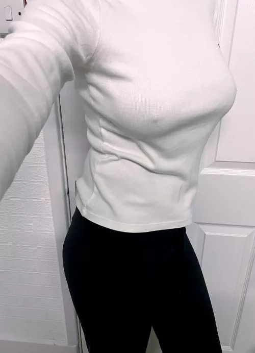 Dress down Friday, I wonder if anybody notices that I'm not wearing a bra