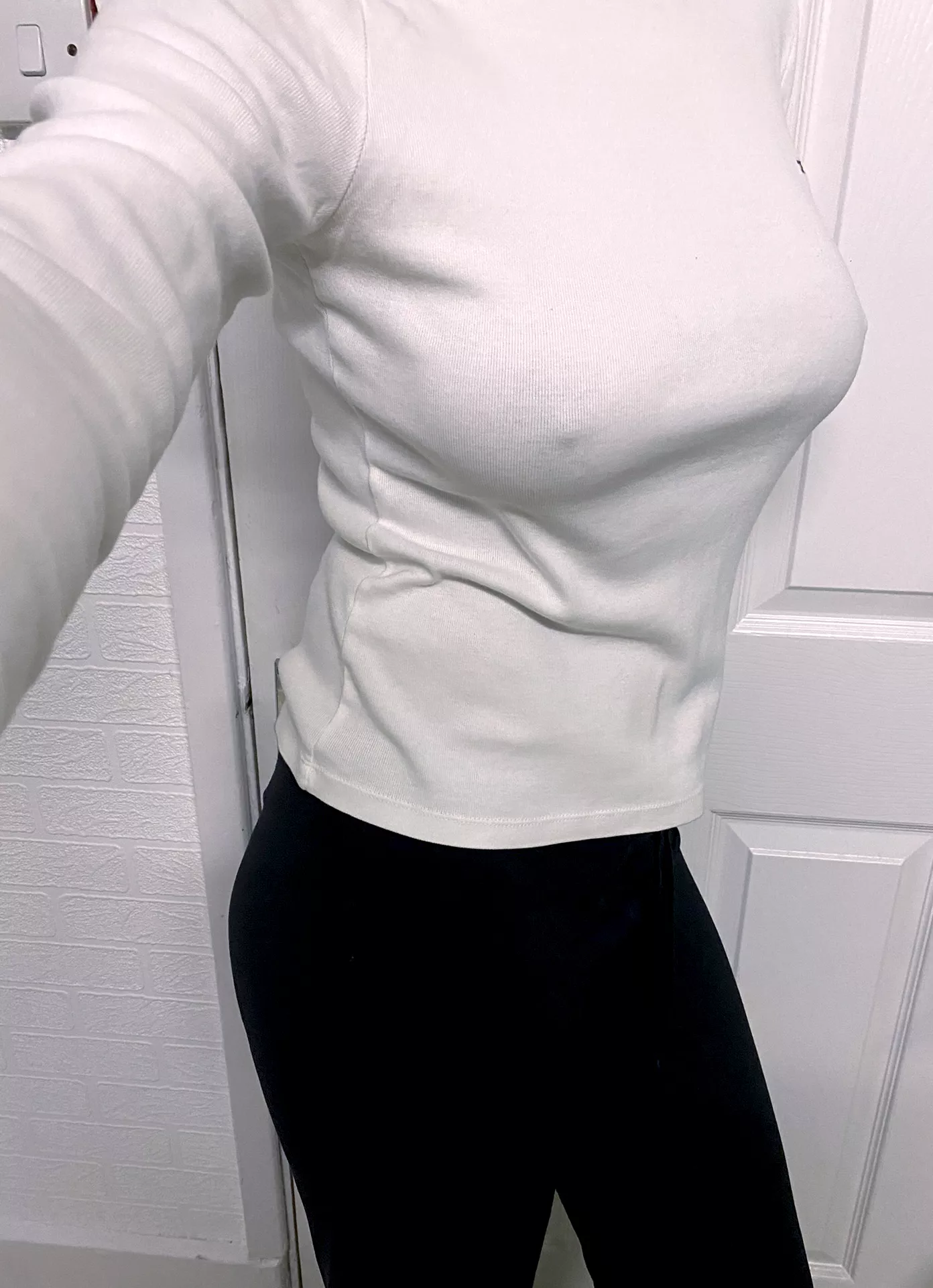 Dress down Friday, I wonder if anybody notices that I'm not wearing a bra