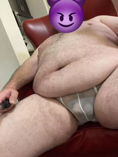 Feeling sexy in see-thru mesh underwear