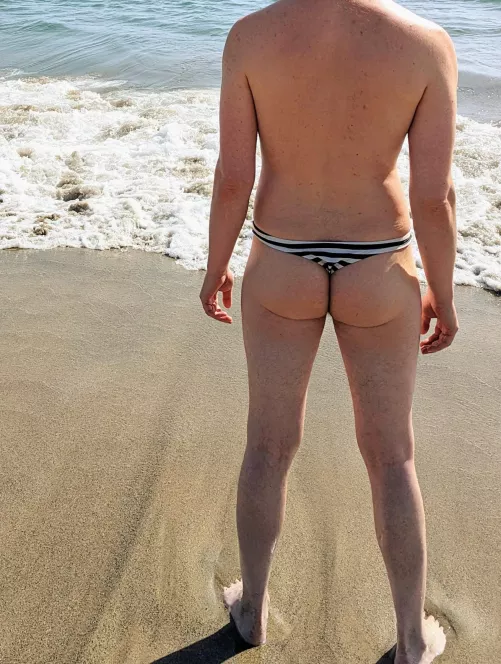 First time wearing a (swim) thong at a public beach. What do you think?