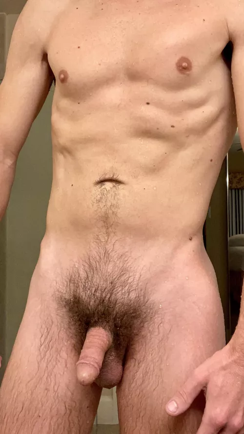 Just out of the shower