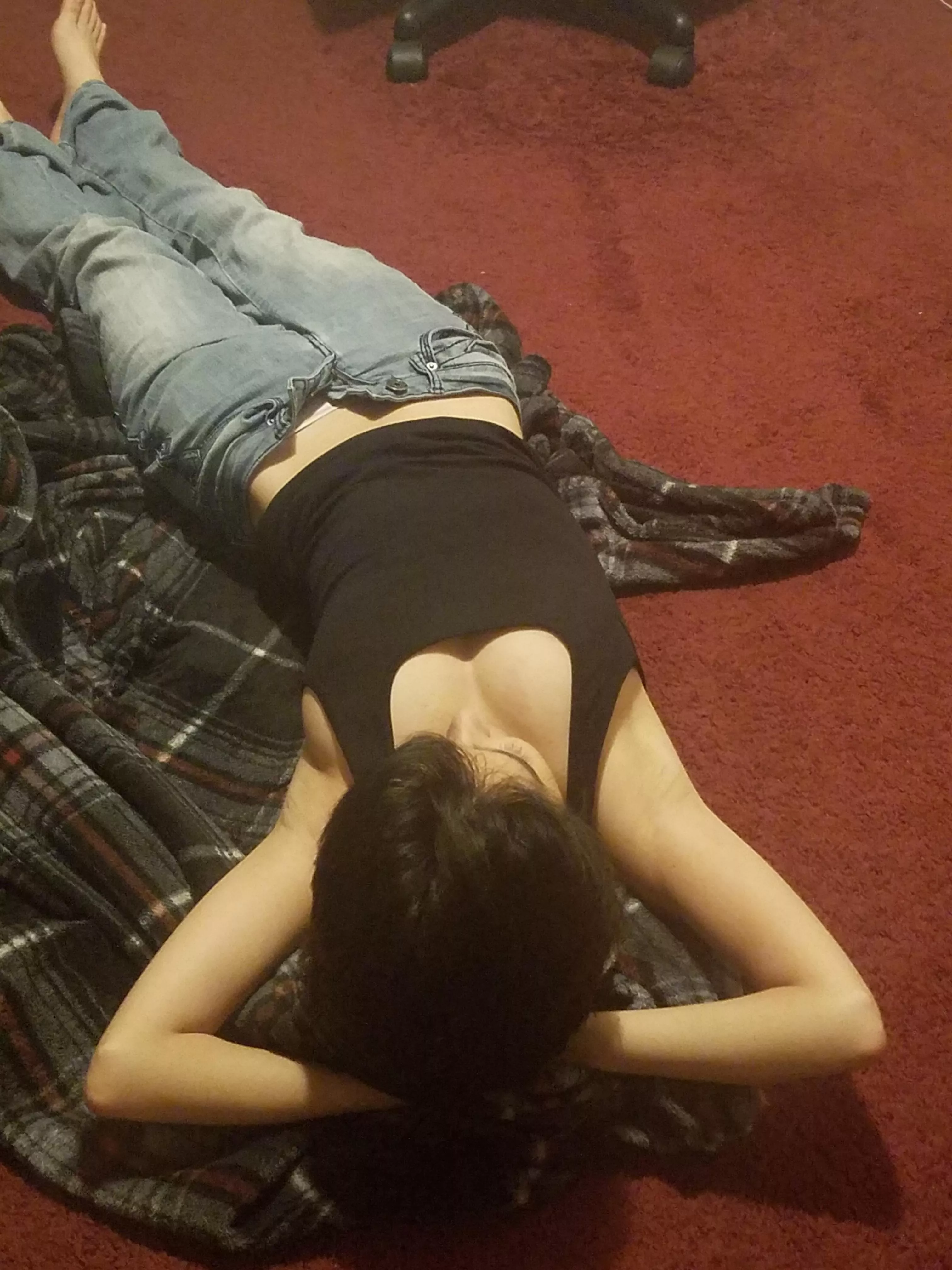 Laying on the floor