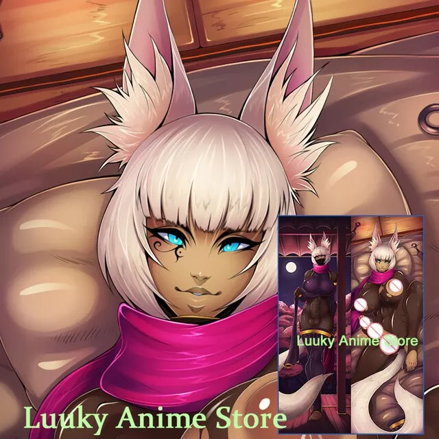 LF Color source: white hair,blue eyes,futanari,fox,dark skin,big boobs