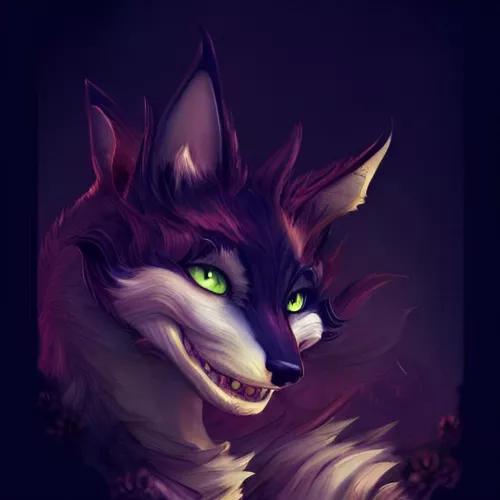 My wolfox sona mixed with the Cheshire cat
