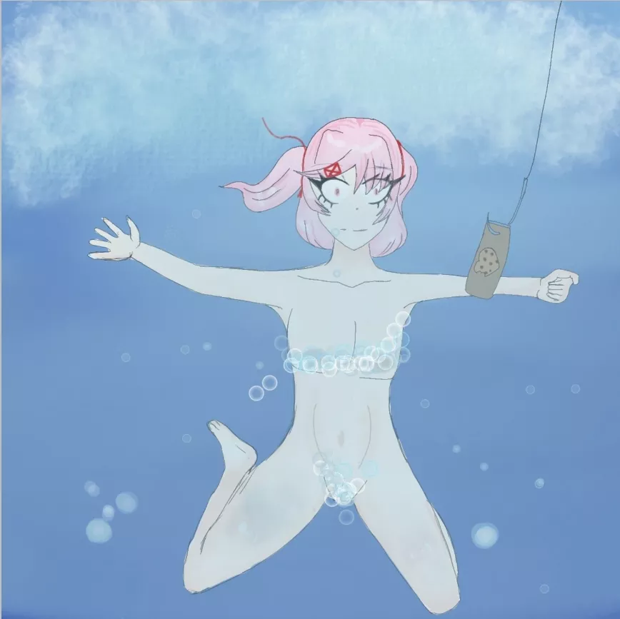 Natsuki under water (based off of Nirvanas nevermind album)