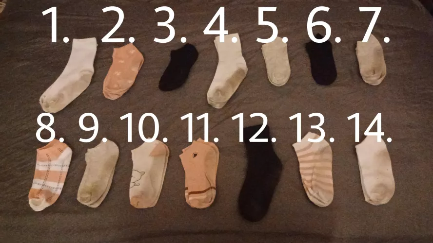 [selling][usa] ALL my stinky socks that are available ~ $25 = 24h wear and 4 free custom pics, prices may vary~💗 DM if interested in any~
