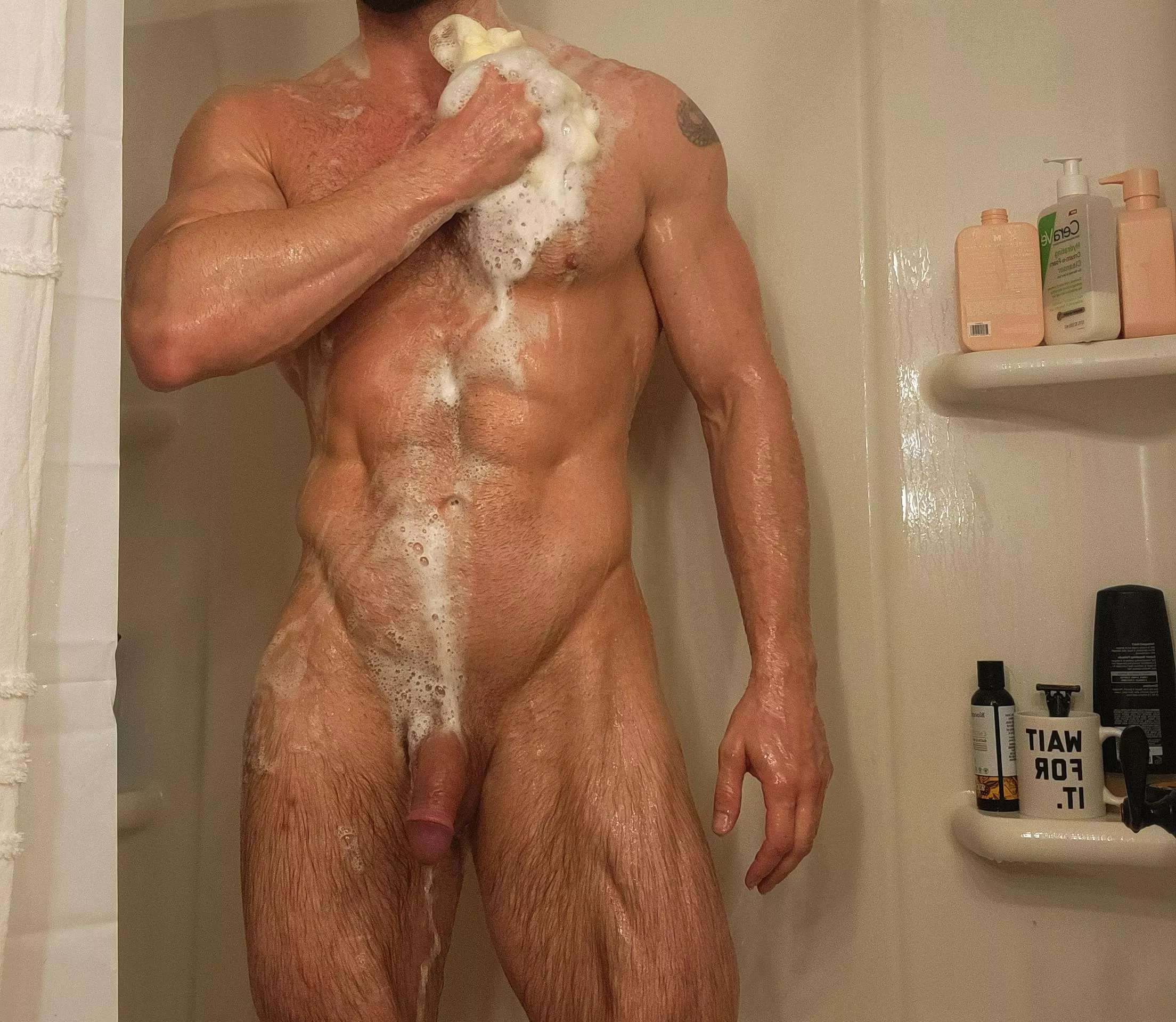 showing it off in the shower