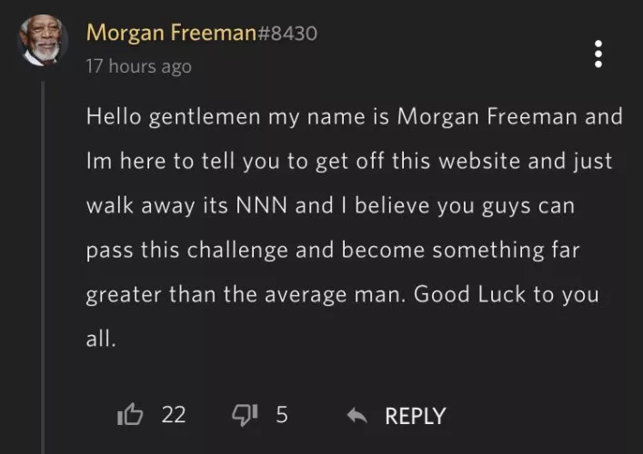 Thank you Morgan Freeman