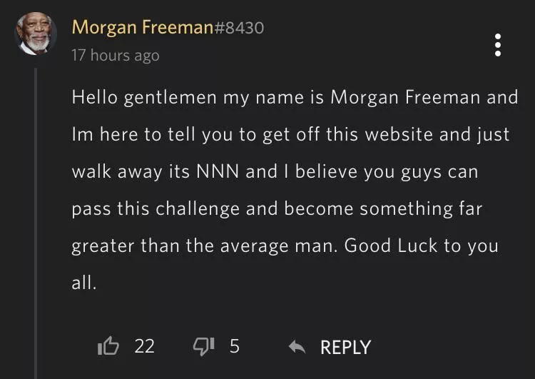 Thank you Morgan Freeman