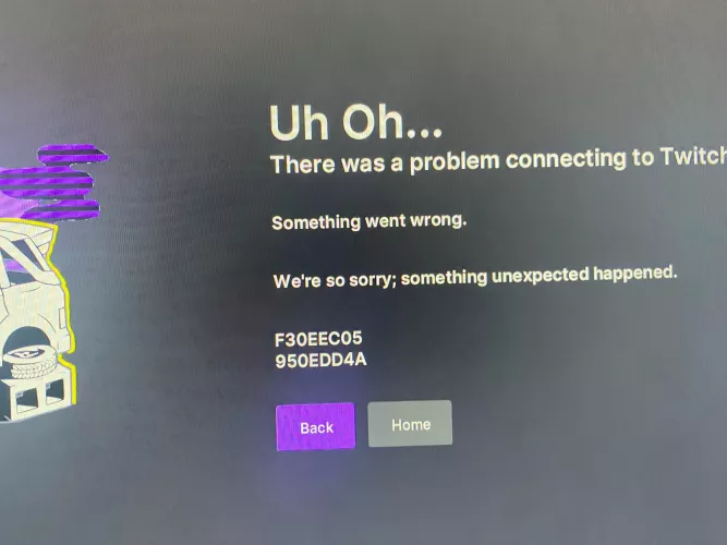 Twitch error on xbox, every time i try to log into my account it says this
