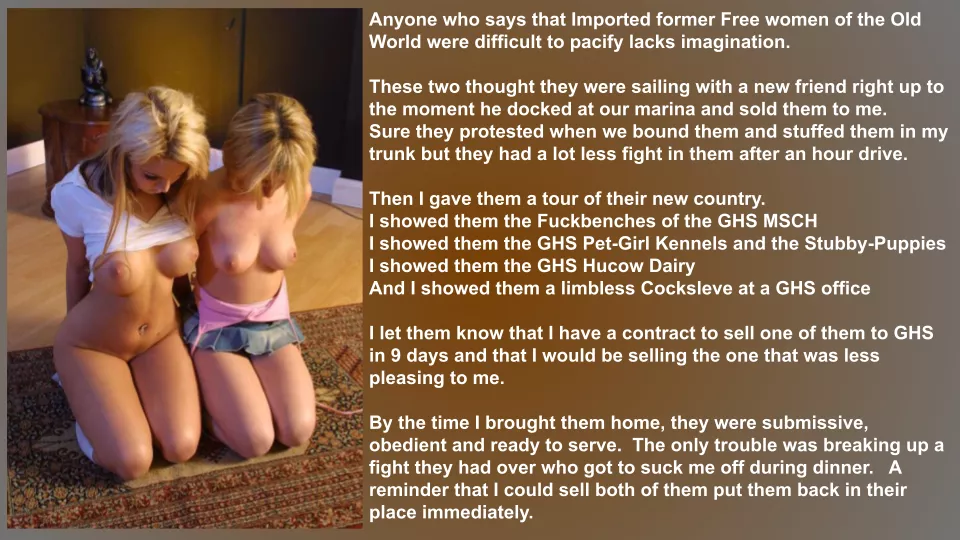 With the right incentive, newly Enslaved cunts can be surprisingly submissive