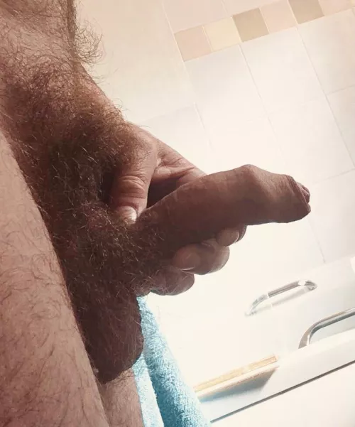 (50) Getting ready for shower this morning.