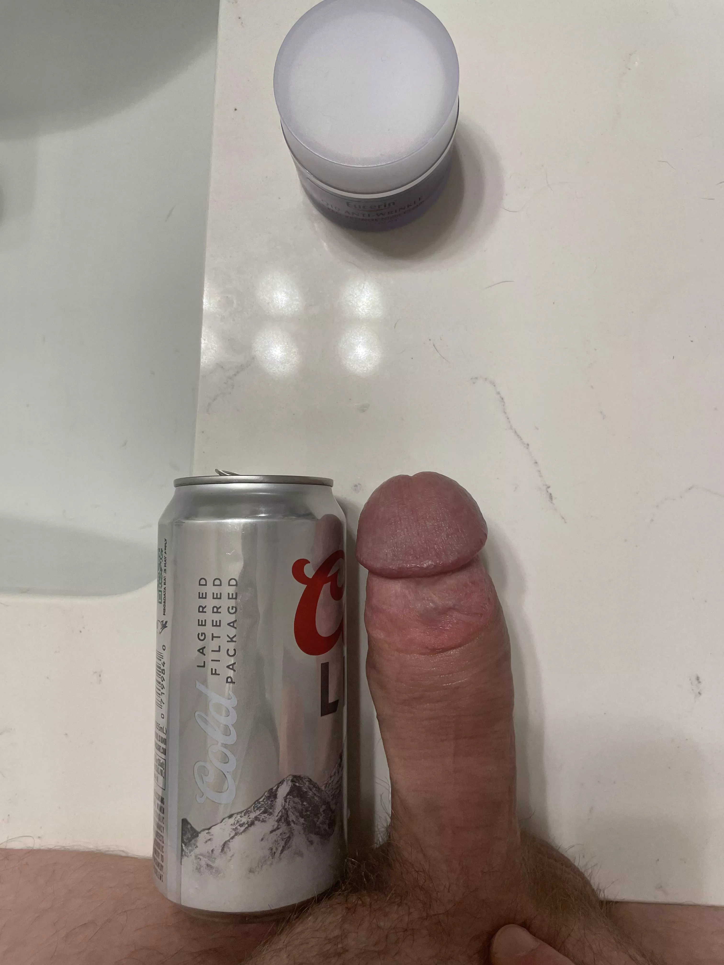 A skinny can, and a thick dick.
