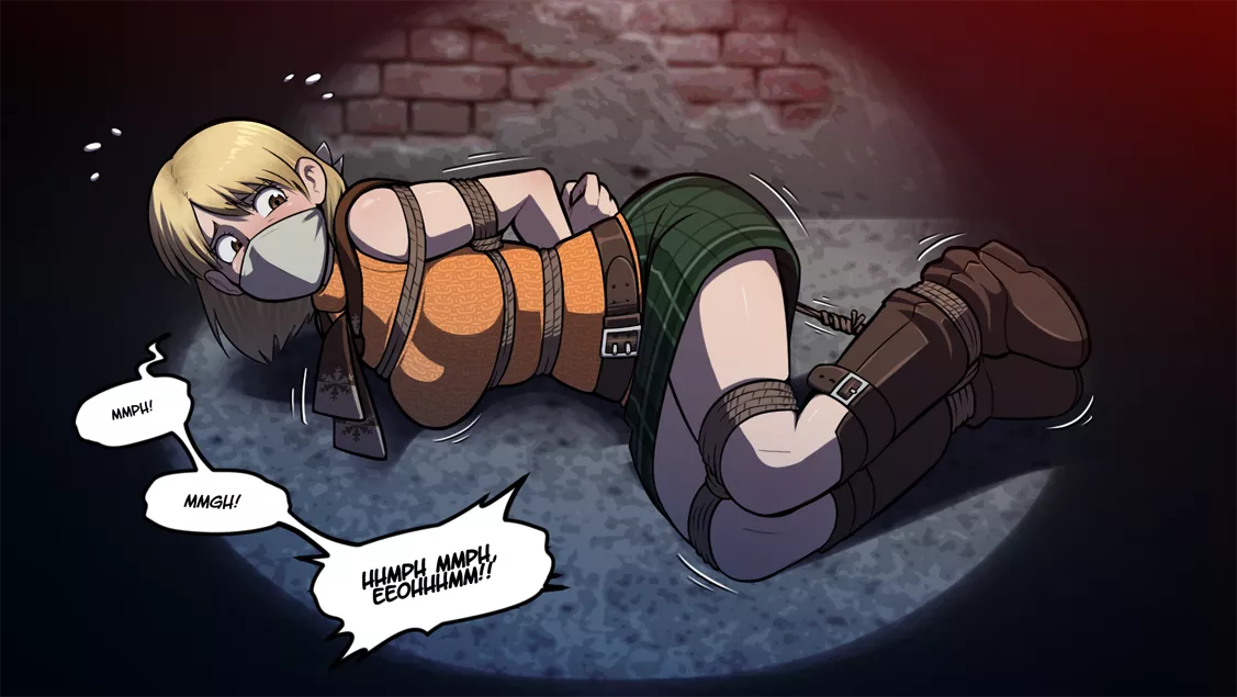 Ashley Graham about to learn that damsels in distress don't get a choice [Resident Evil 4] (Wossarem)