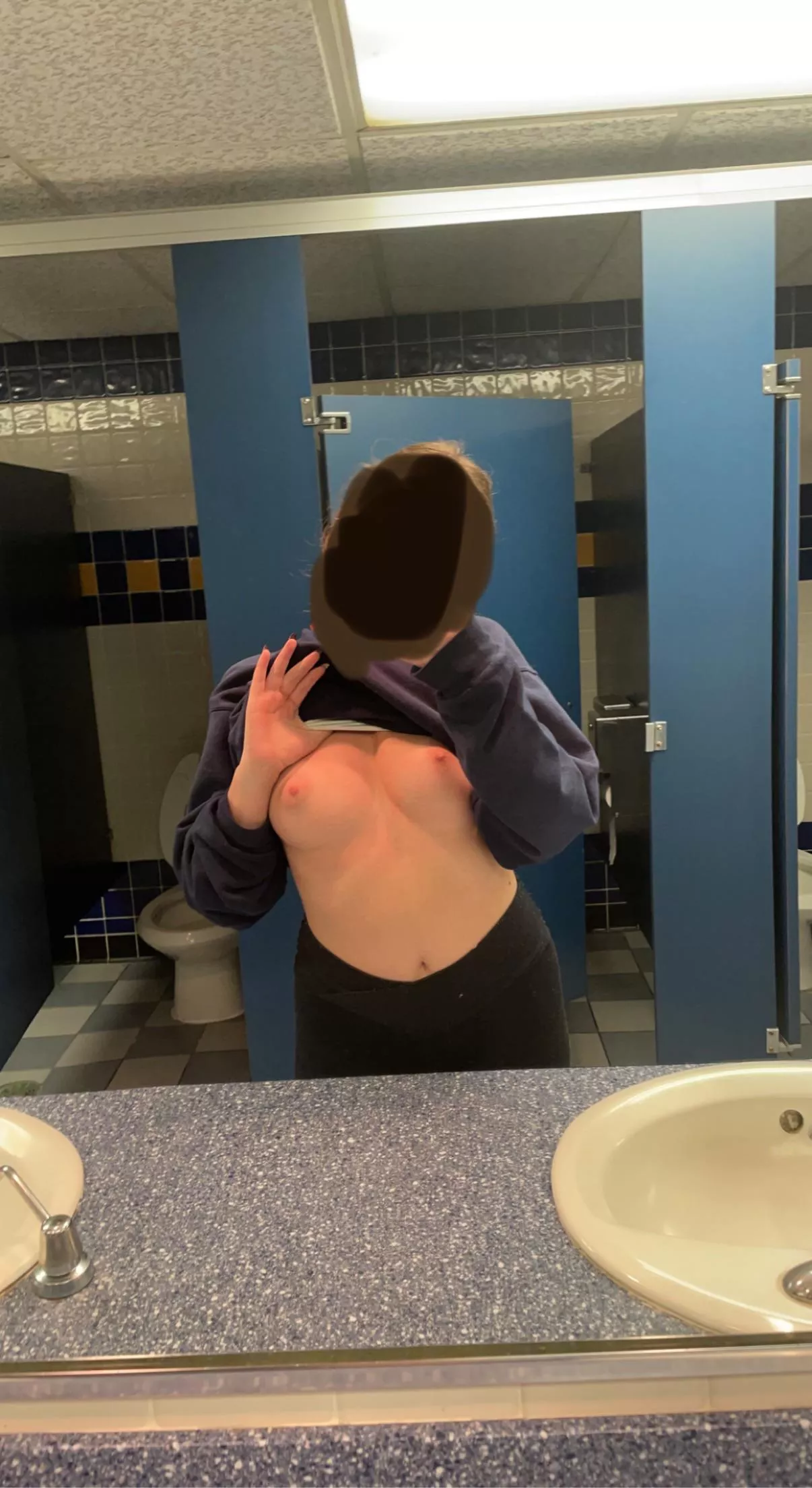 [f] Quick pic in the ladies room for you..