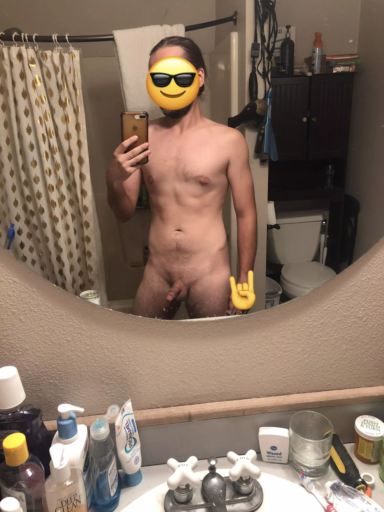 Feeling confident about my body for the first time in my life. (Ignore my girlfriends messy bathroom.)