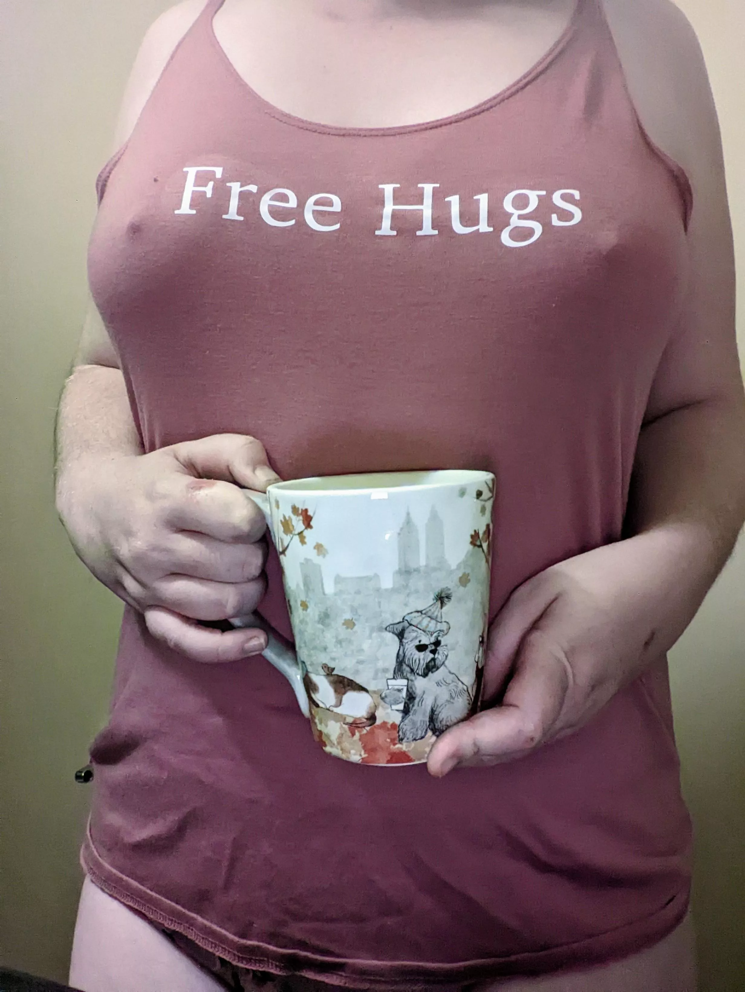 Free hugs and free coffee available