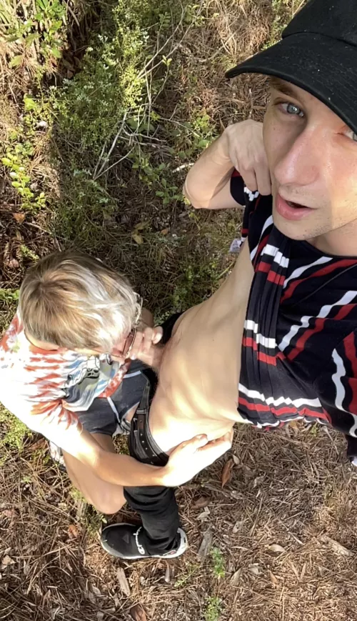 Hey can I suck you off in the woods?
