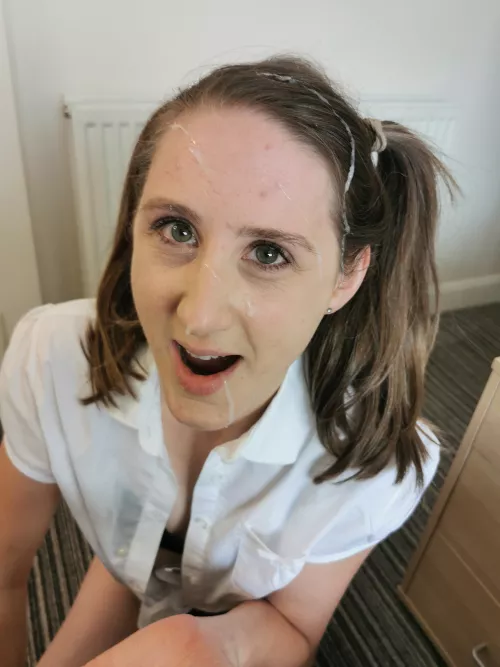 His aim wasn't the best, but still got some on my face!