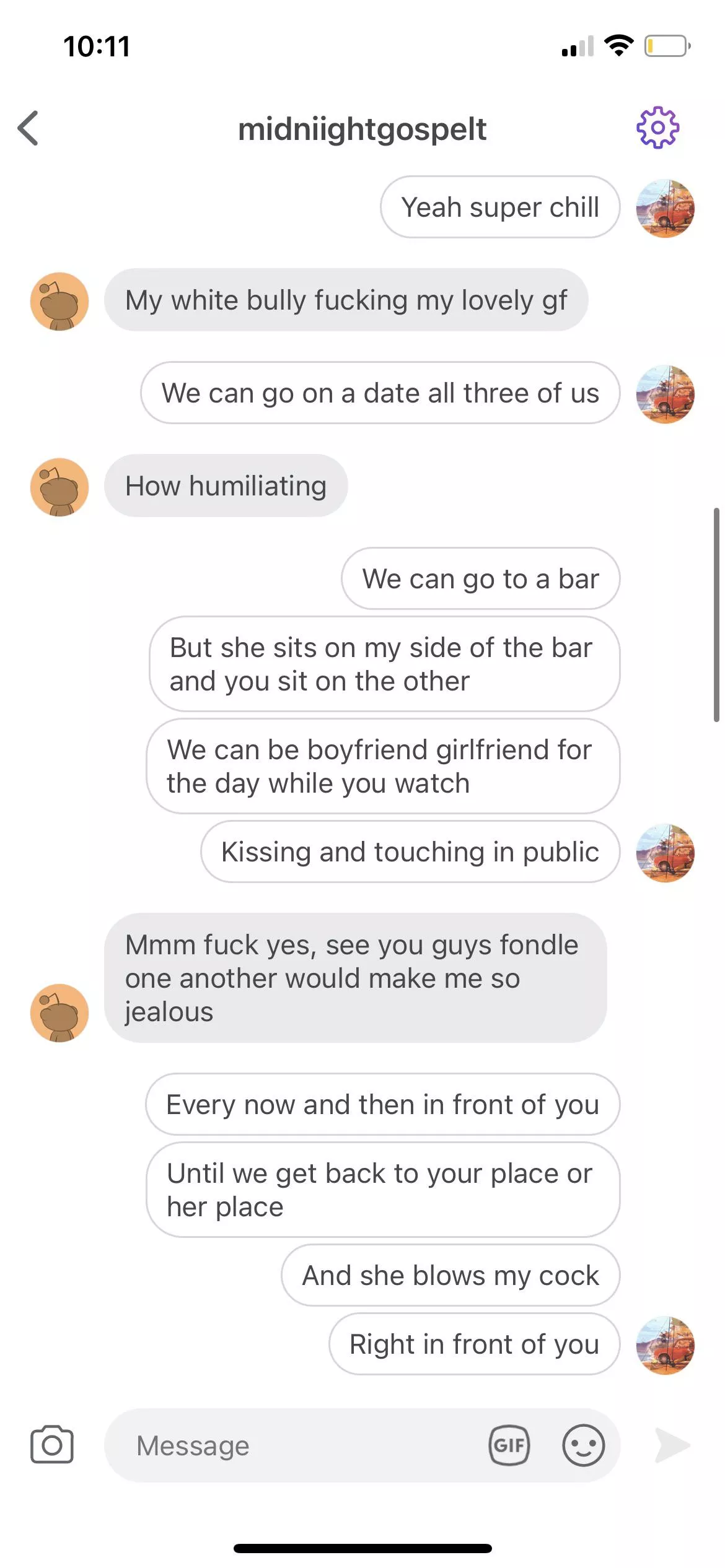 How text conversations usually go with Asian cucks