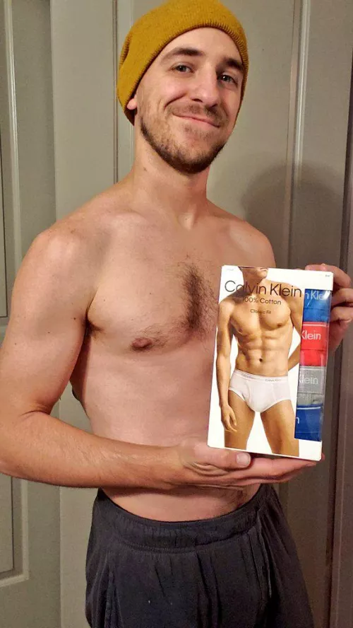 just got some new briefs gifted to me from a fan! Excited to slip em on!