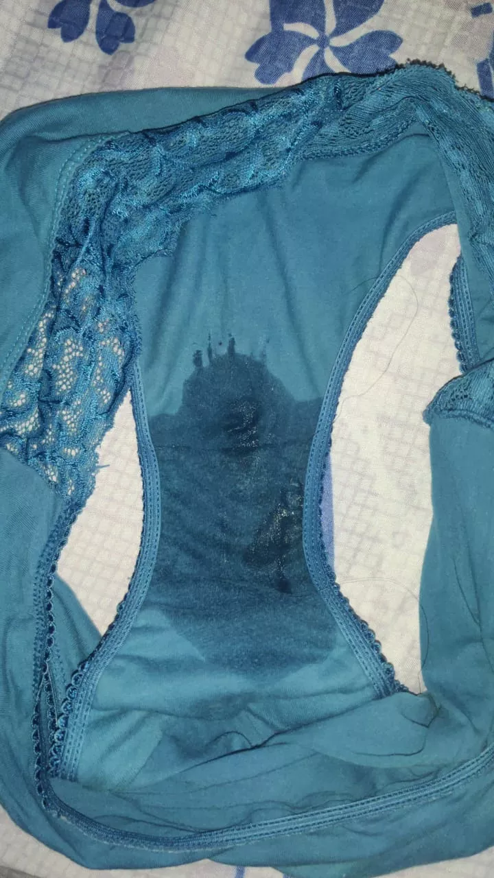 my girls panties when I send her videos of me playing with my cock