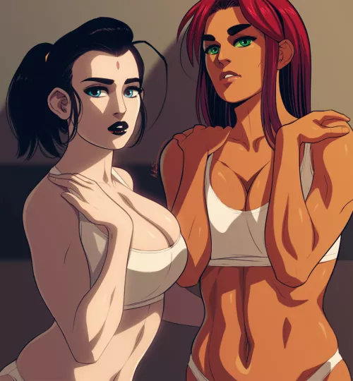 Raven And Starfire Matching Underwear ( ExMile) [DC]