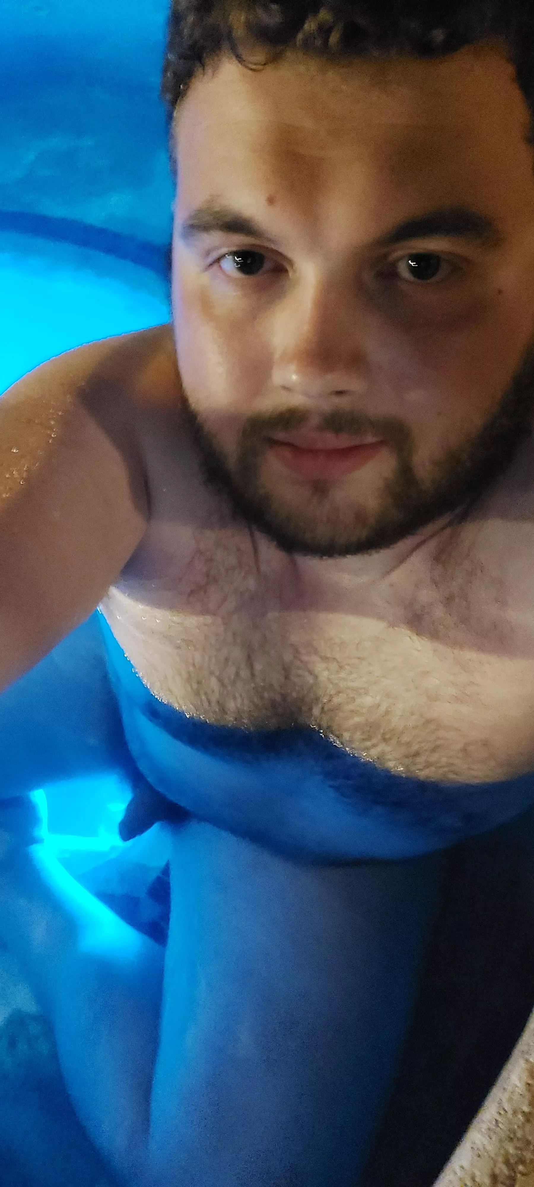 Relaxing in the hot tub